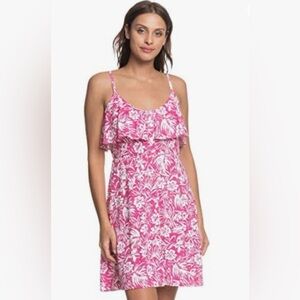 Roxy Real Friends Beetroot Pink Island Mini Dress Size M